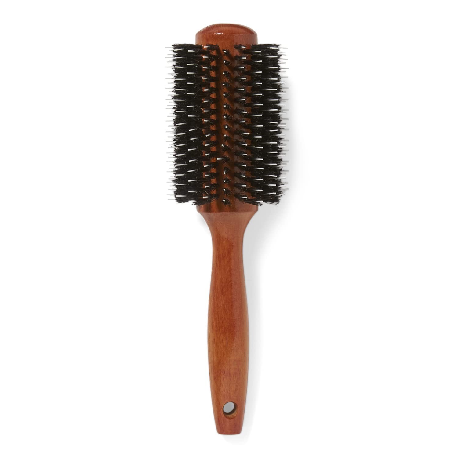 Ion Golden Wood Boar Bristle Round Brush Large, Salon Blowout, Shine & Volume