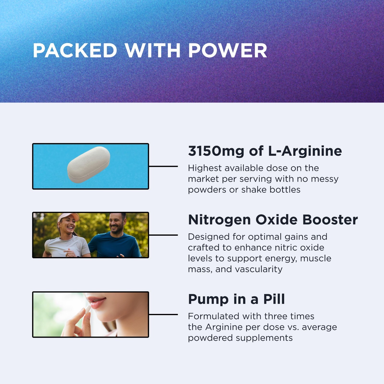 High-Dose Arginine 3000 – Nitric Oxide Booster for Blood Flow, Muscle Growth & E