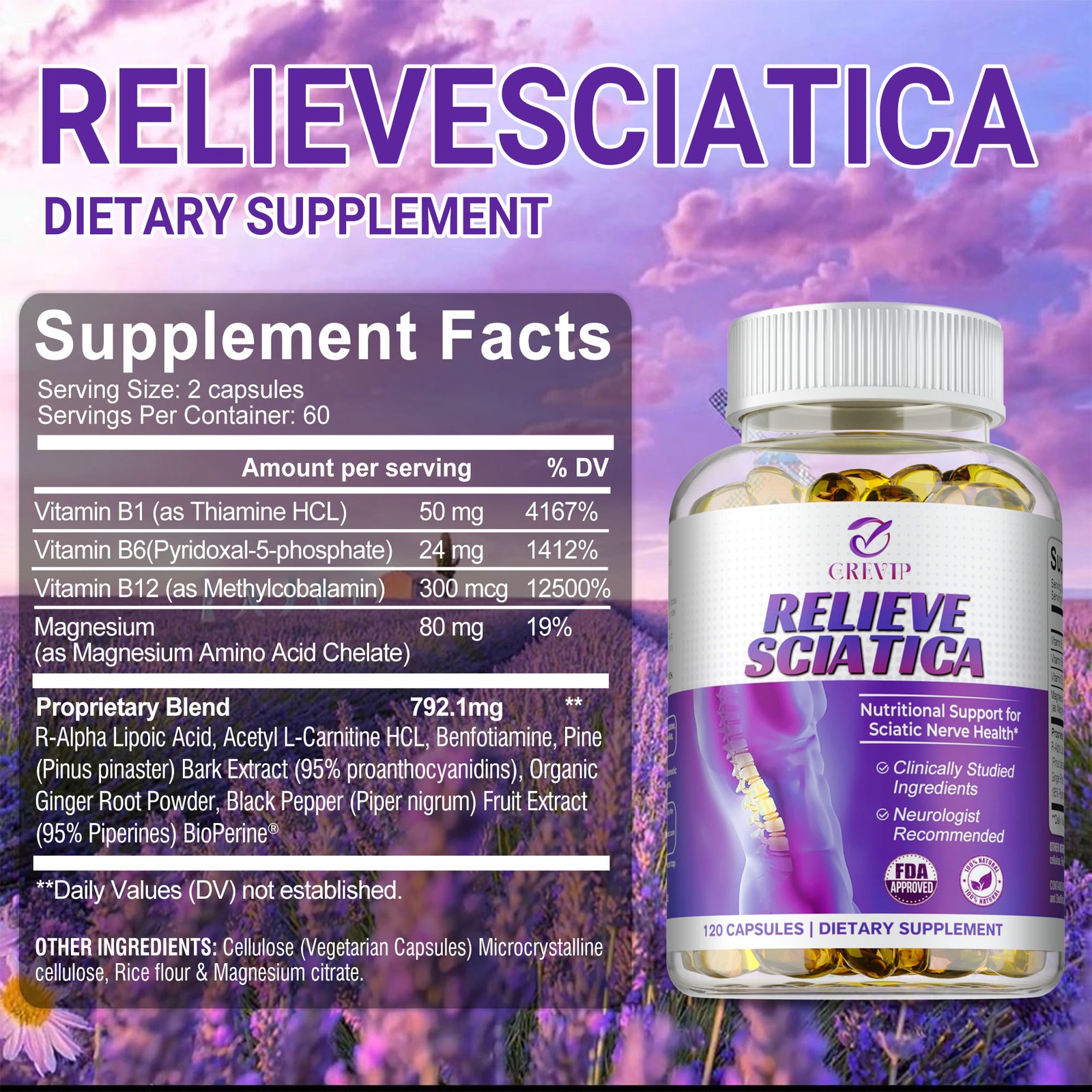 Relieve Sciatica – R-ALA – Nerve Soothing Formula, Relieve Joint and Muscle Pain