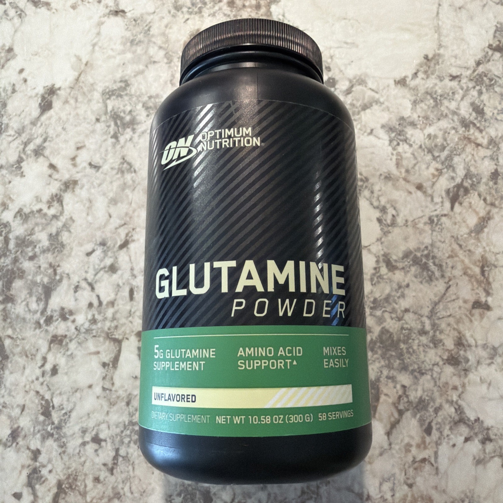 Optimum Nutrition ON Glutamine Powder Unflavored 10.58 oz (300 g) Exp 02/2028