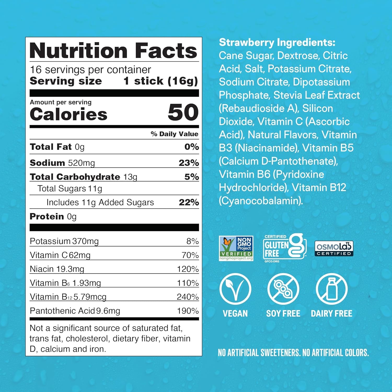 Liquid I.V. Hydration Multiplier Strawberry – Electrolyte Drink Mix 16 Servings