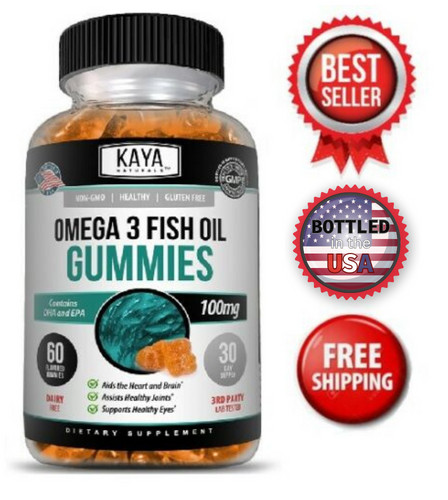 Omega 3 Gummies 60ct, Supports Joint Inflammation, Heart, Brain & Overall Health