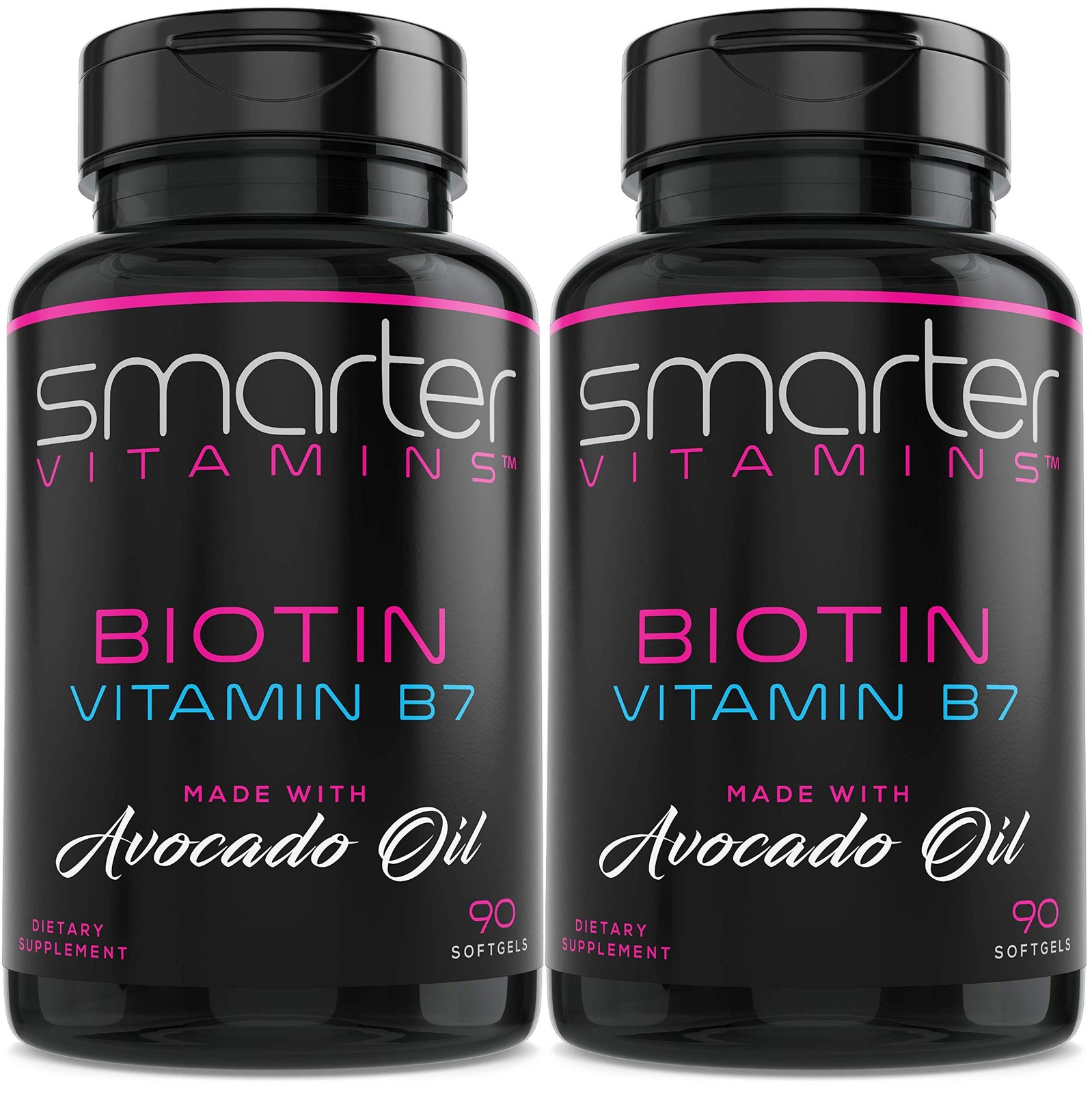 SmarterVitamins 2 Pack Biotin 5000mcg in Avocado Oil, Vitamin B7, NonGMO, 90 …