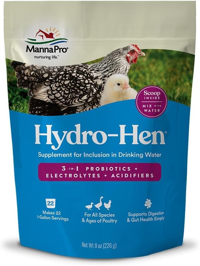 Hydro-Hen Poultry Electrolyte & Probiotic Supplement Hydration Support Chickens