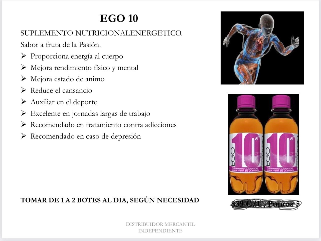 OMNILIFE “EGO 10” POTENCIA DE 10 (12 B. 6.7 Oz)