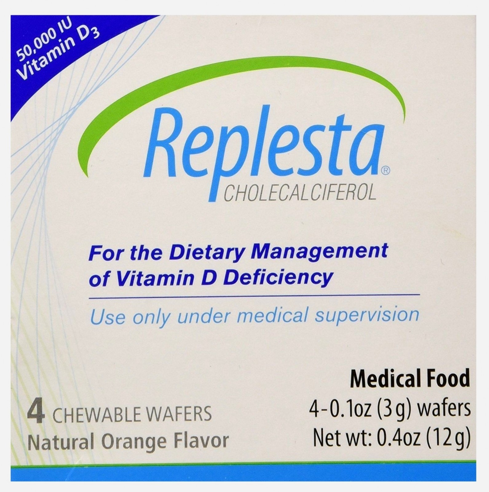 Replesta Wafer 4ct Vitamin D Deficiency HIGH DOSE (not low dose NX) 50K IU ^