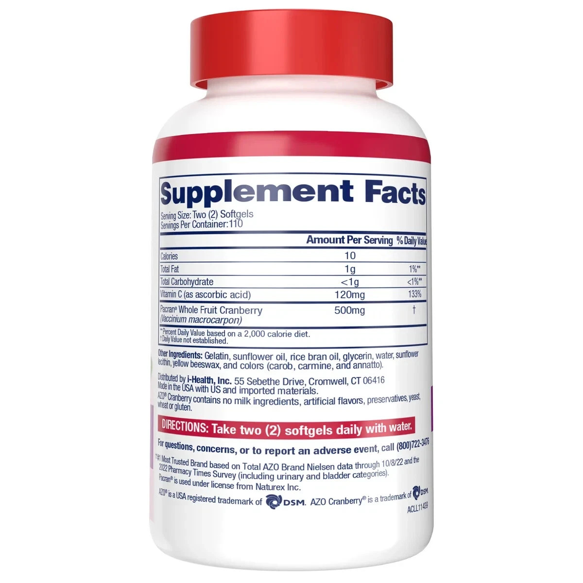 AZO Cranberry 500mg, 220 Softgels–Maintains Urinary Tract Health