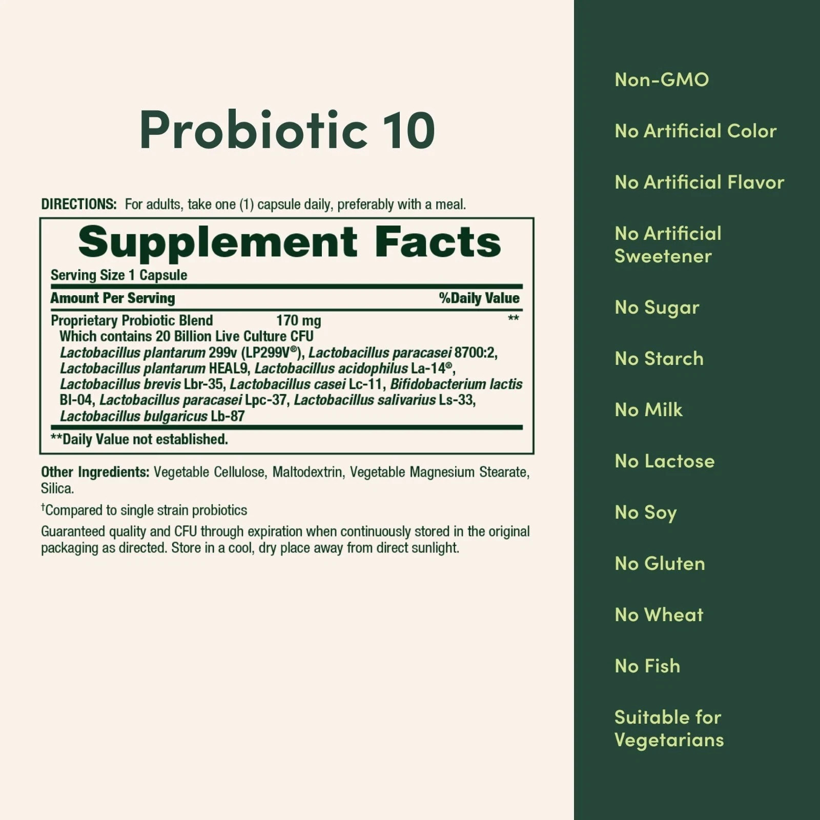 Nature’s Bounty Ultra Strength Probiotic 10, 30 Caps. Digestive EXP 04/27 + GIFT