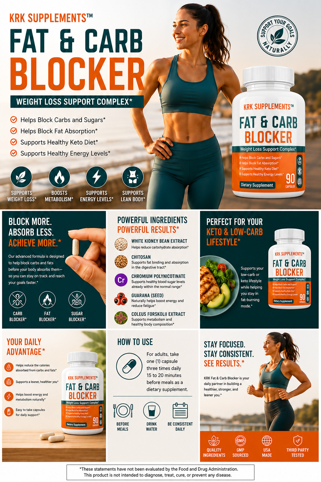 Fat and Carb Blocker Weight Loss Complex xp Appetite Suppressant Burn Low Keto