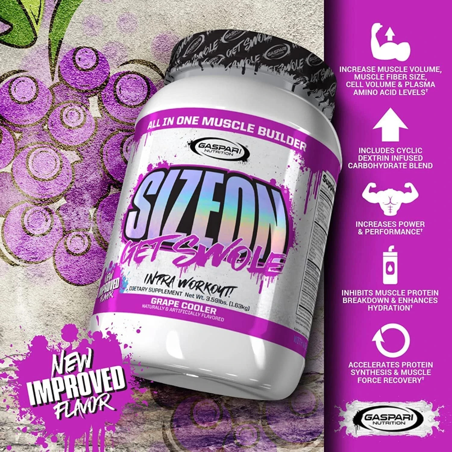 Gaspari Nutrition SizeOn – Intra Workout Hybrid Creatine – 3.59 lbs – Pack of 2
