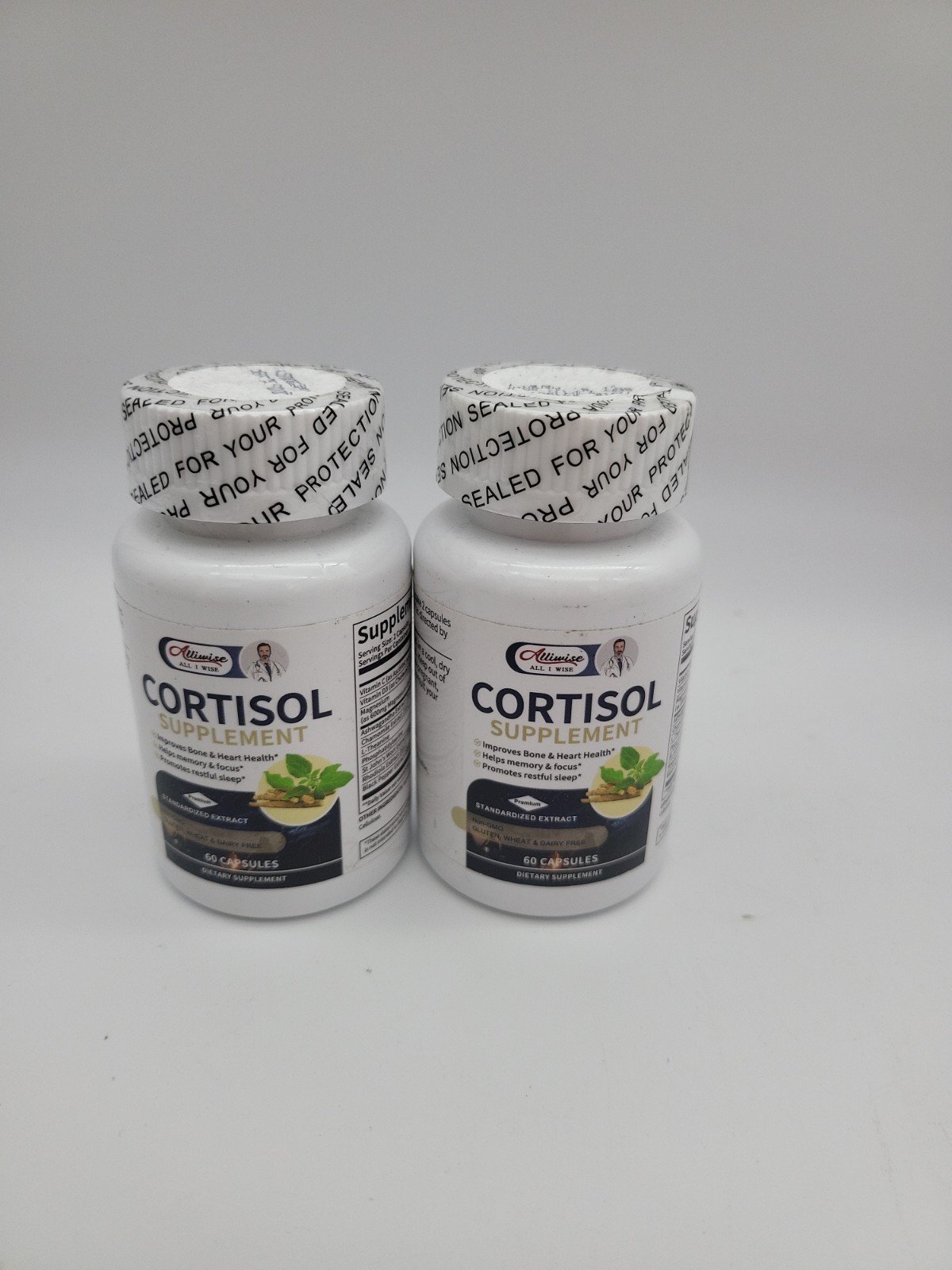 2X Alliwise Cortisol Supplement 240 Capsules (120 x 2) Ashwagandha Chamomile