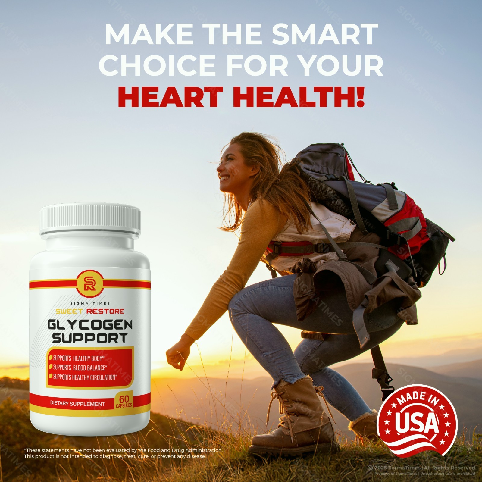 Sweet Restore Glycogen Support Pills to Regulate Blood Pressure & Sugar 60ct