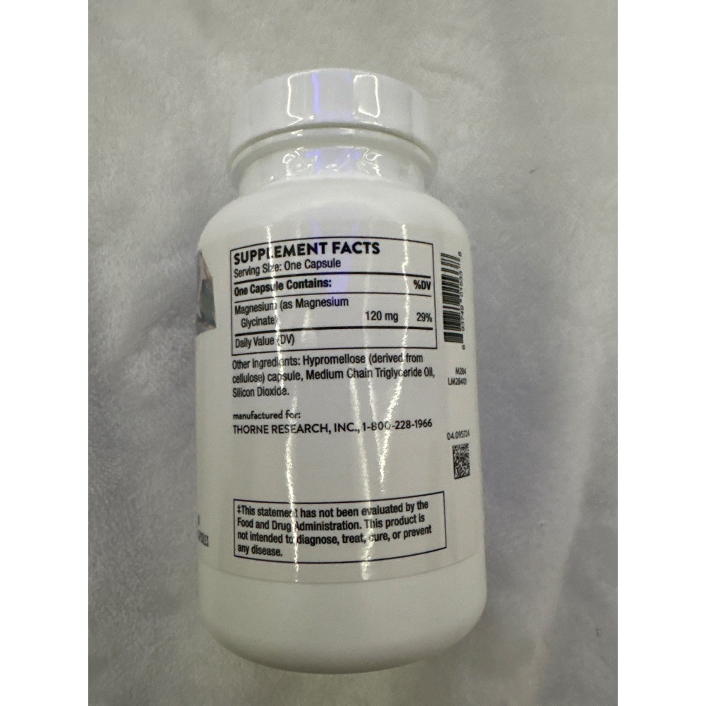 Thorne Magnesium Glycinate 120mg 90 Capsules Sleep Muscle Support EXP 07/2028