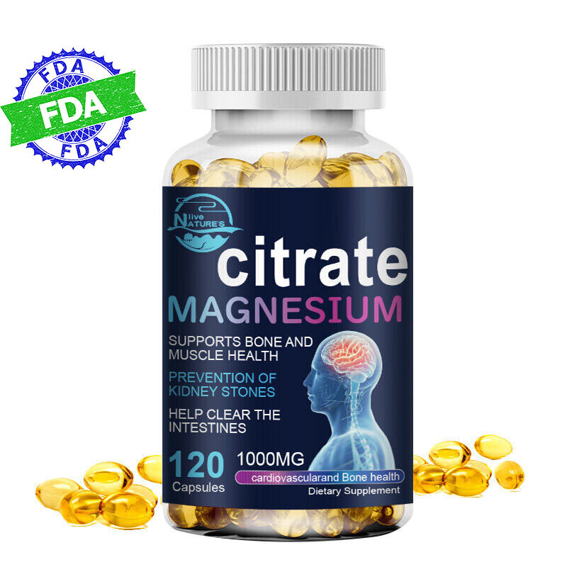 Magnesium Citrate Capsules – Constipation Relief & Muscle Cramp Prevention 120pc
