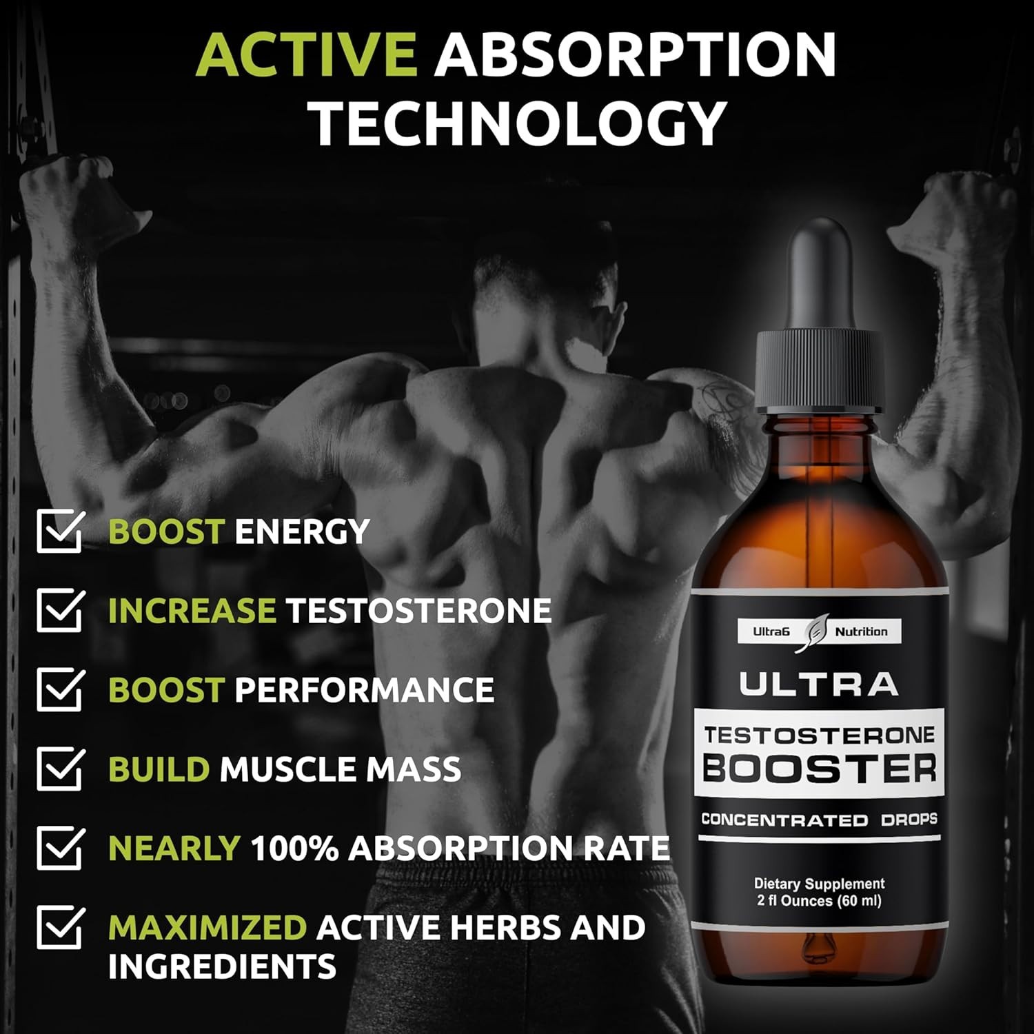 Ultra6 Nutrition Testosterone Booster for Men – Mens and Women Health Supplem…