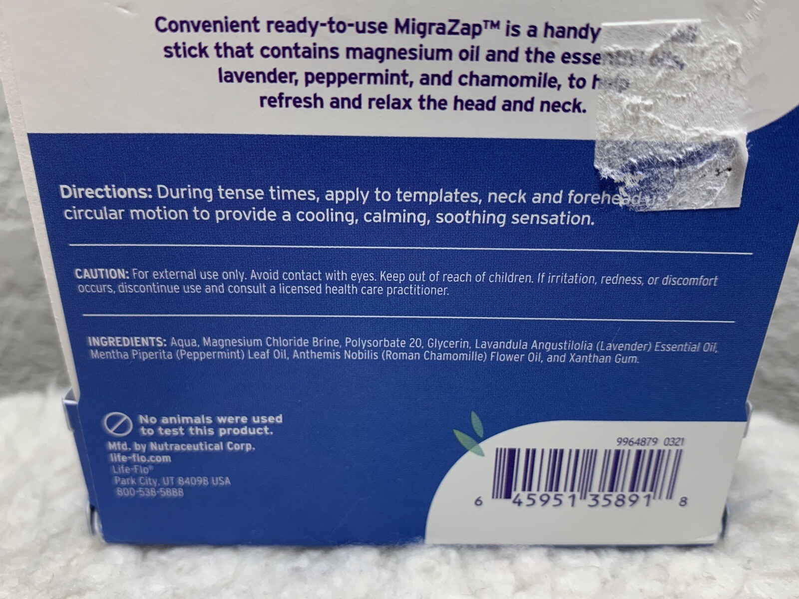 (2-Pack) LIFE-FLO MigraZap(TM) Magnesium, Roll-On, Mint (Btl-Glass) 7ml