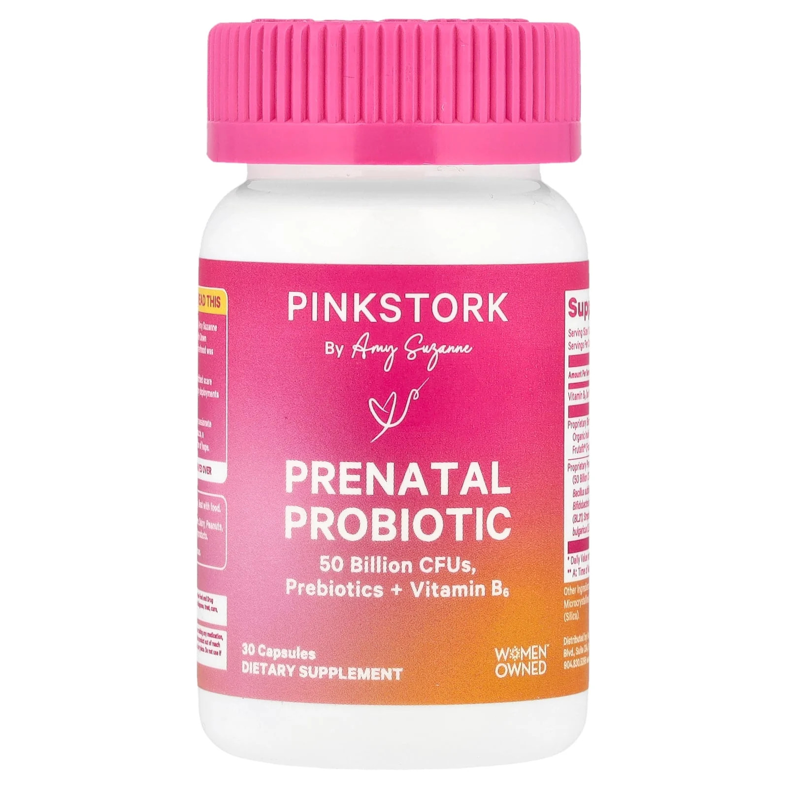 2 X Pink Stork, Prenatal Probiotic + Vitamin B6, 30 Capsules