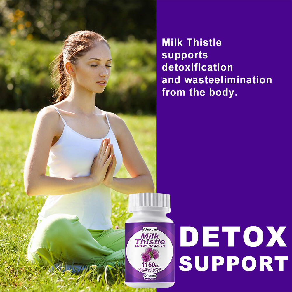 Milk Thistle (Silymarin) Extract 1150 mg liver cleanser liver detox cardio 120Pc