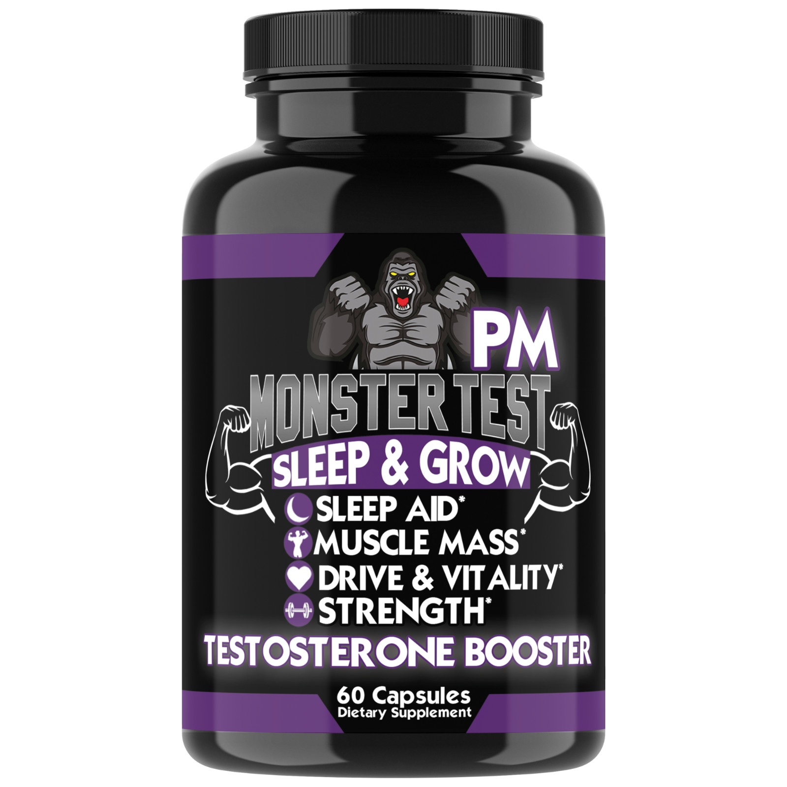 Angry Supplements Monster Test PM Sleep & Grow 60ct Capsules 80pc/Case