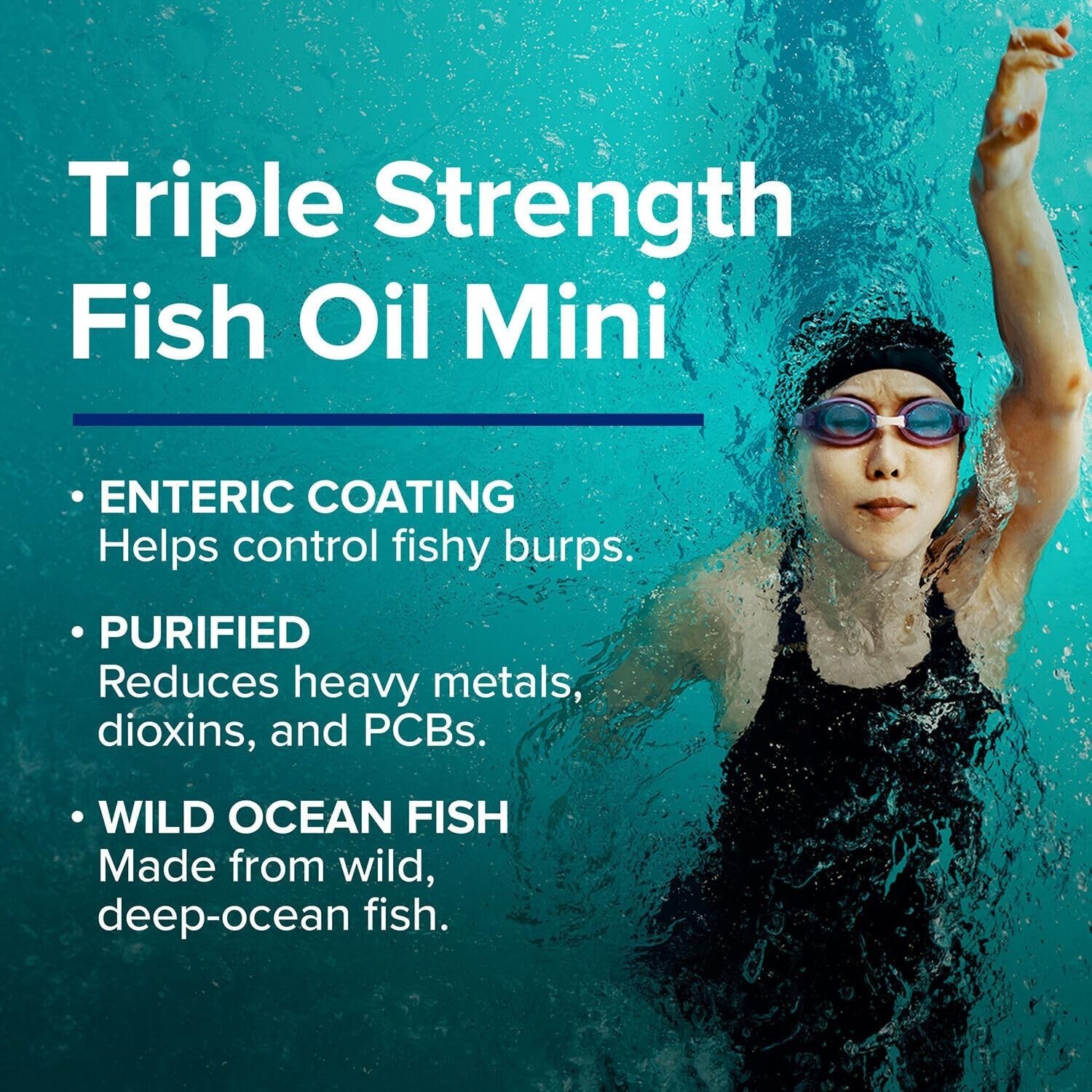 1000mg EPA & DHA Fish Oil Mini Softgels, Supports Heart, Brain & Joint Health