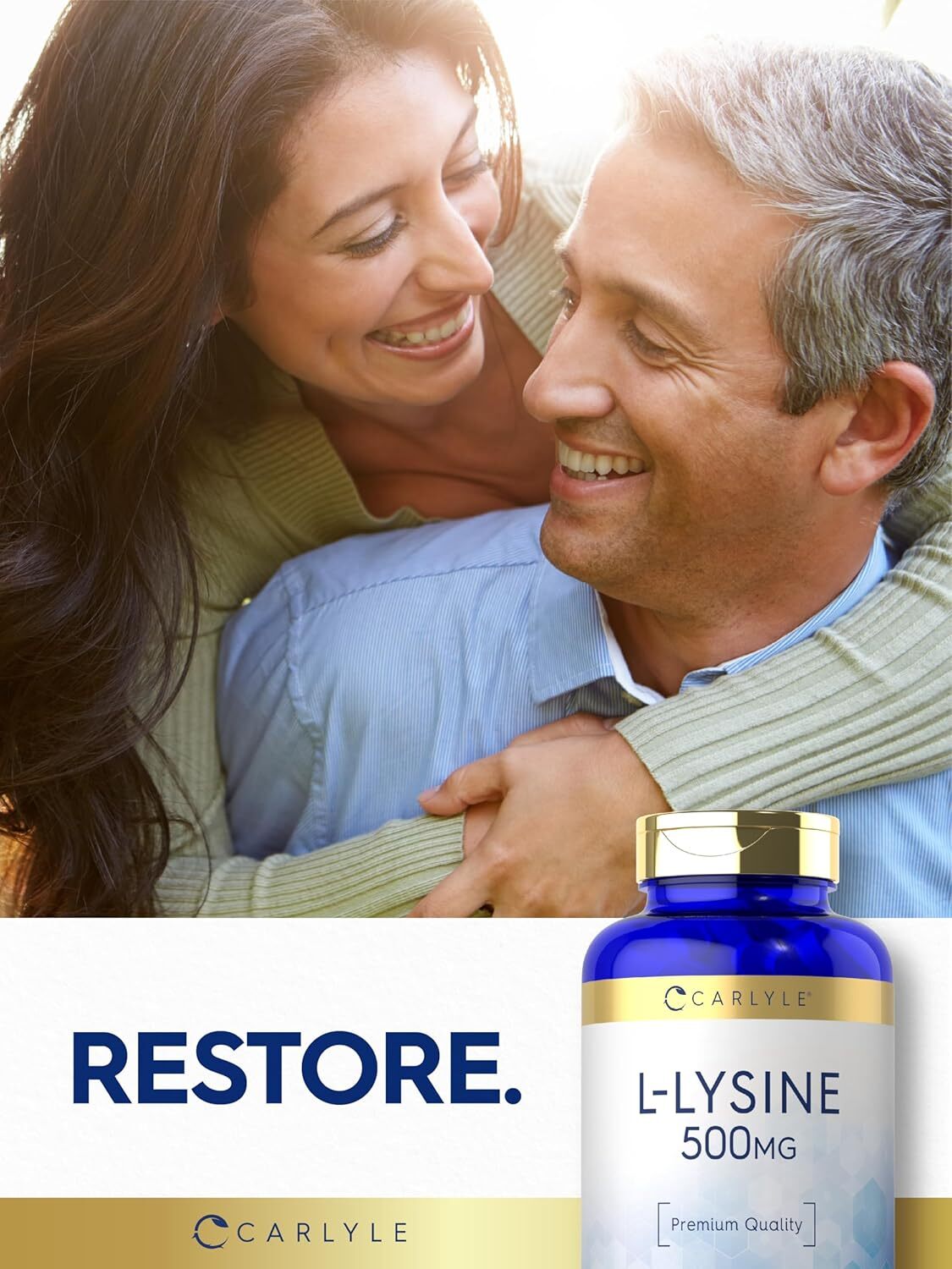 L-Lysine 500mg | 250 Caplets | Amino Acid Supplement | Vegetarian | by Carlyle