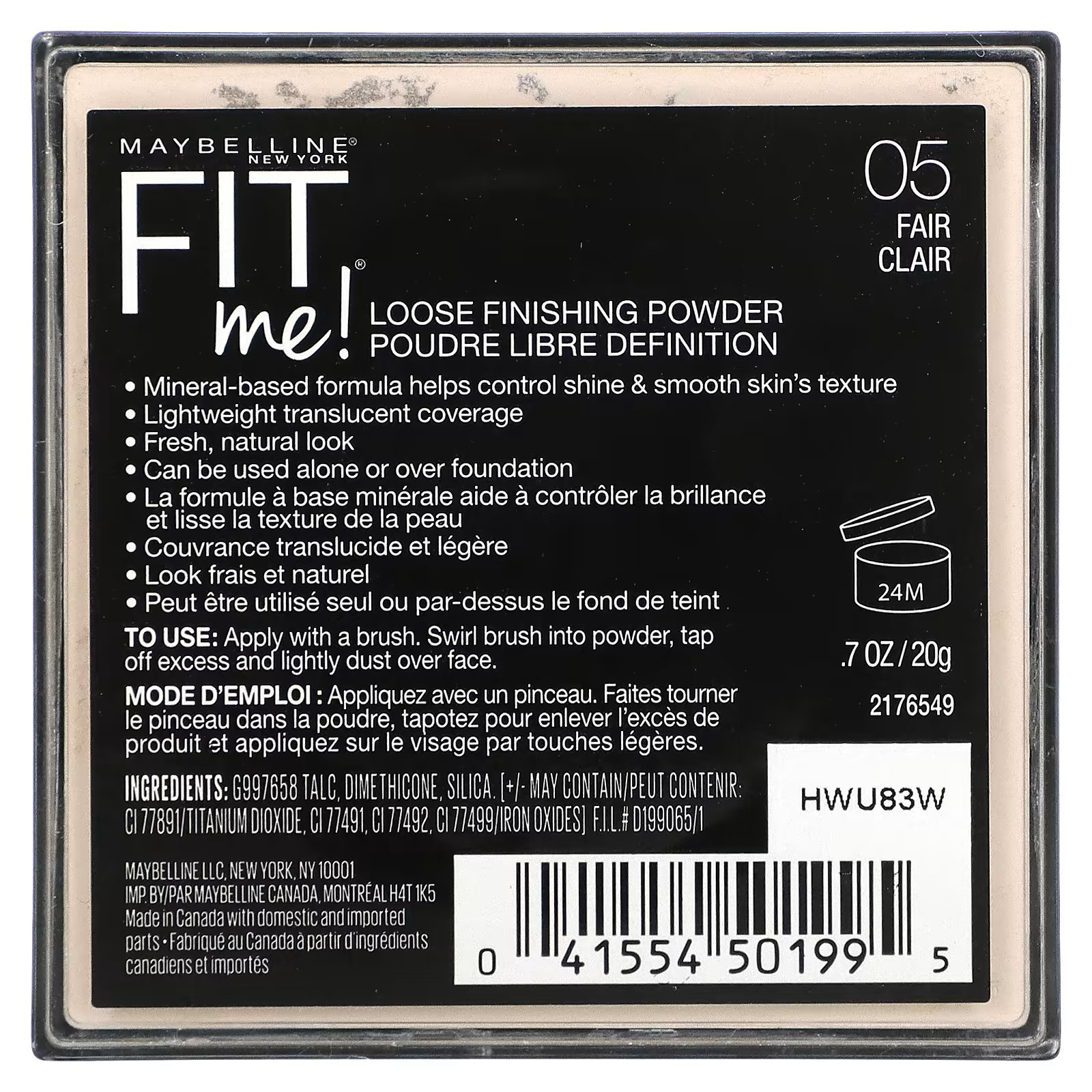 Maybelline Fit Me, Loose Finishing Powder, 05 Fair 0.7 oz (20 g) Wellness
