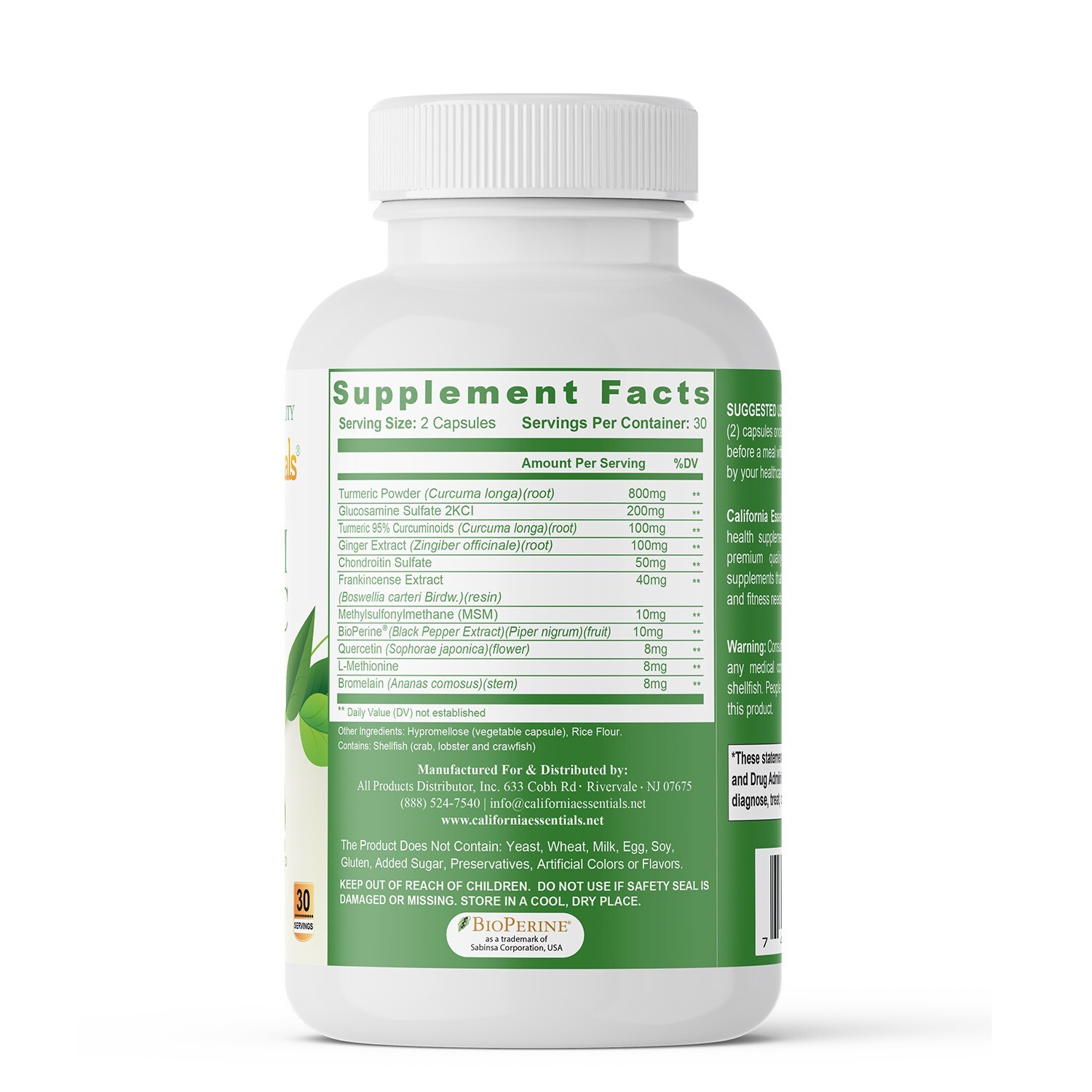 Platinum Turmeric For Joint Support with Natural Ingredients – 60 Cap, Pack of 3