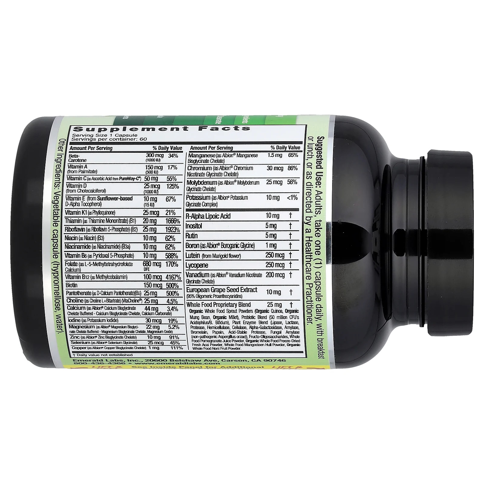 2 X Emerald Laboratories, CoEnzymated Women’s 1-Daily Multi, 60 Vegetable Caps