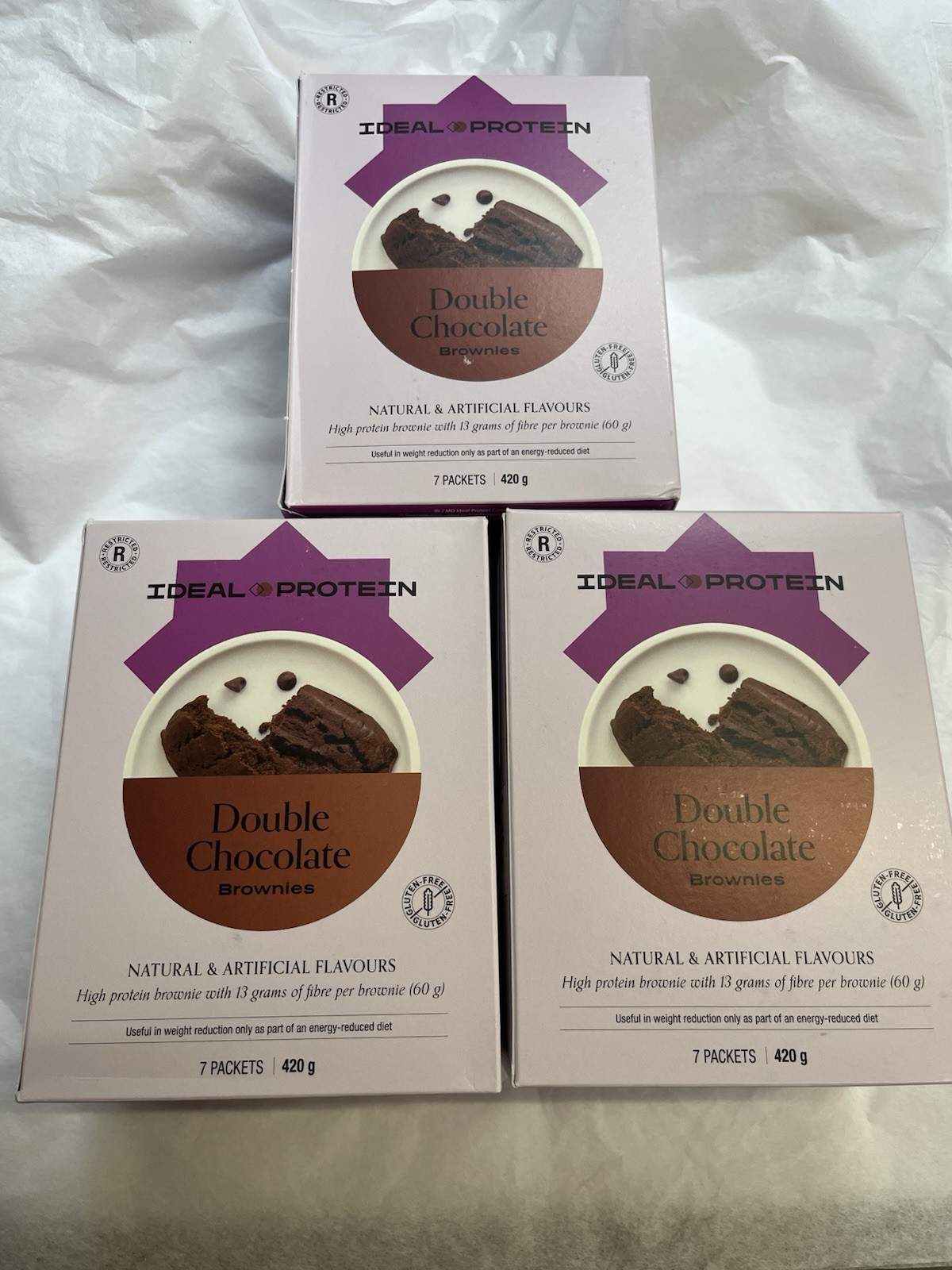 3 boxes Ideal Protein Double Chocolate Brownies BB 6/30/26 BRAND NEW ITEM!