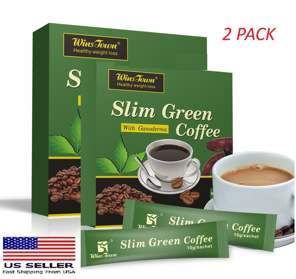 SLIM Green Coffee Ganoderma WEIGHT LOSS Control Detox Tea – USA Seller (2 Pack)