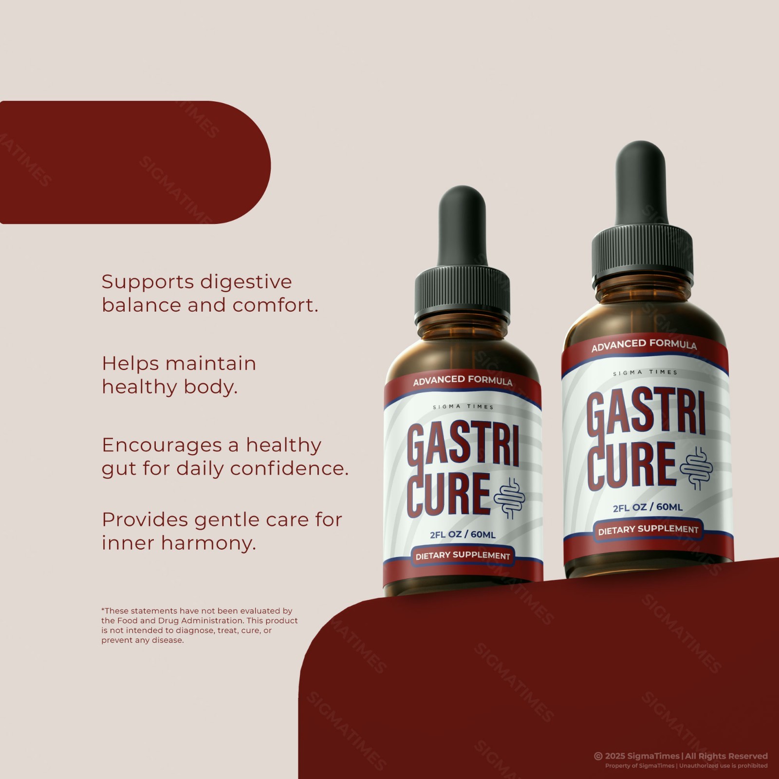 Gastri Cure Drops – GastriCure Natural Digestive Support and Comfort – 2 Pack