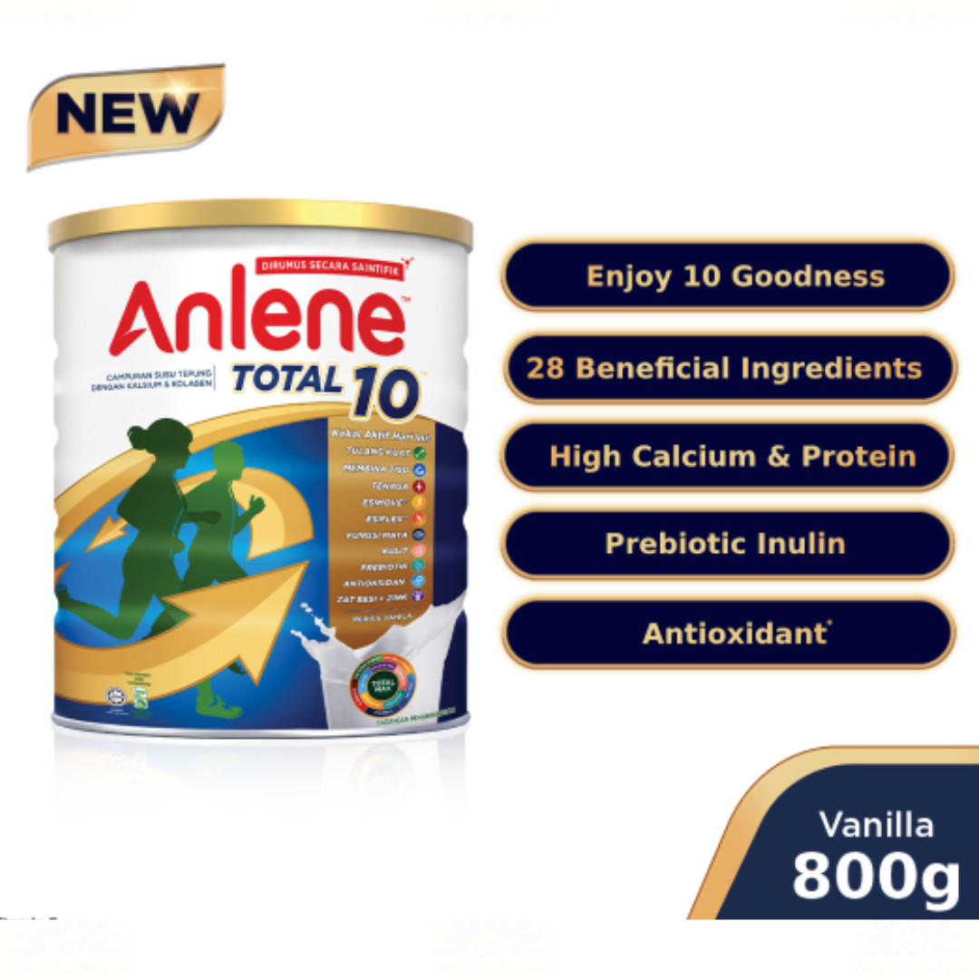 1 X Anlene Total 10 High Calcium & Collagen Adult Milk Powder 800g
