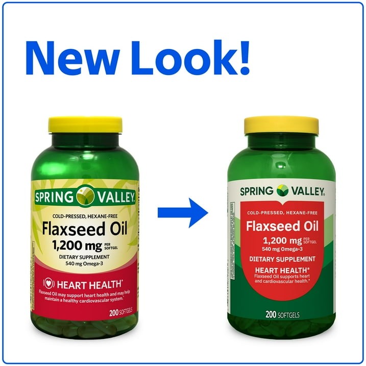 Spring Valley Flaxseed Oil Softgels 1200 mg 200 Count