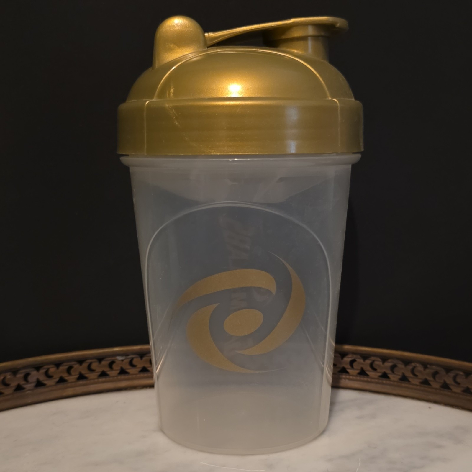 G FUEL 2016 Gamma Labs Shaker Bottle RARE Gold Flip Lock 16 oz Plastic Reusable