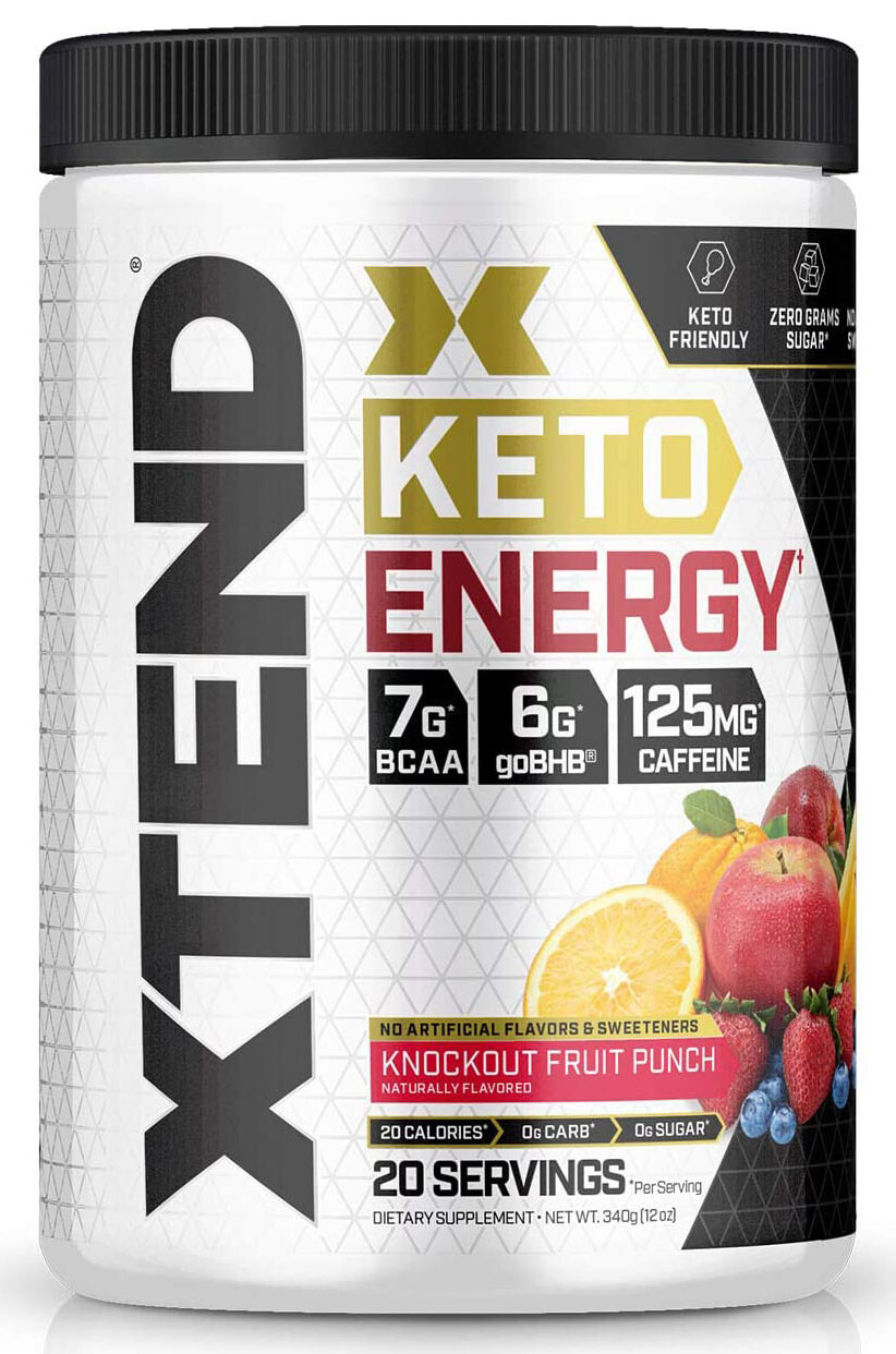 XTEND Keto ENERGY BCAA Amino Acid Supplement 20 Servings | Knockout Fruit Punch