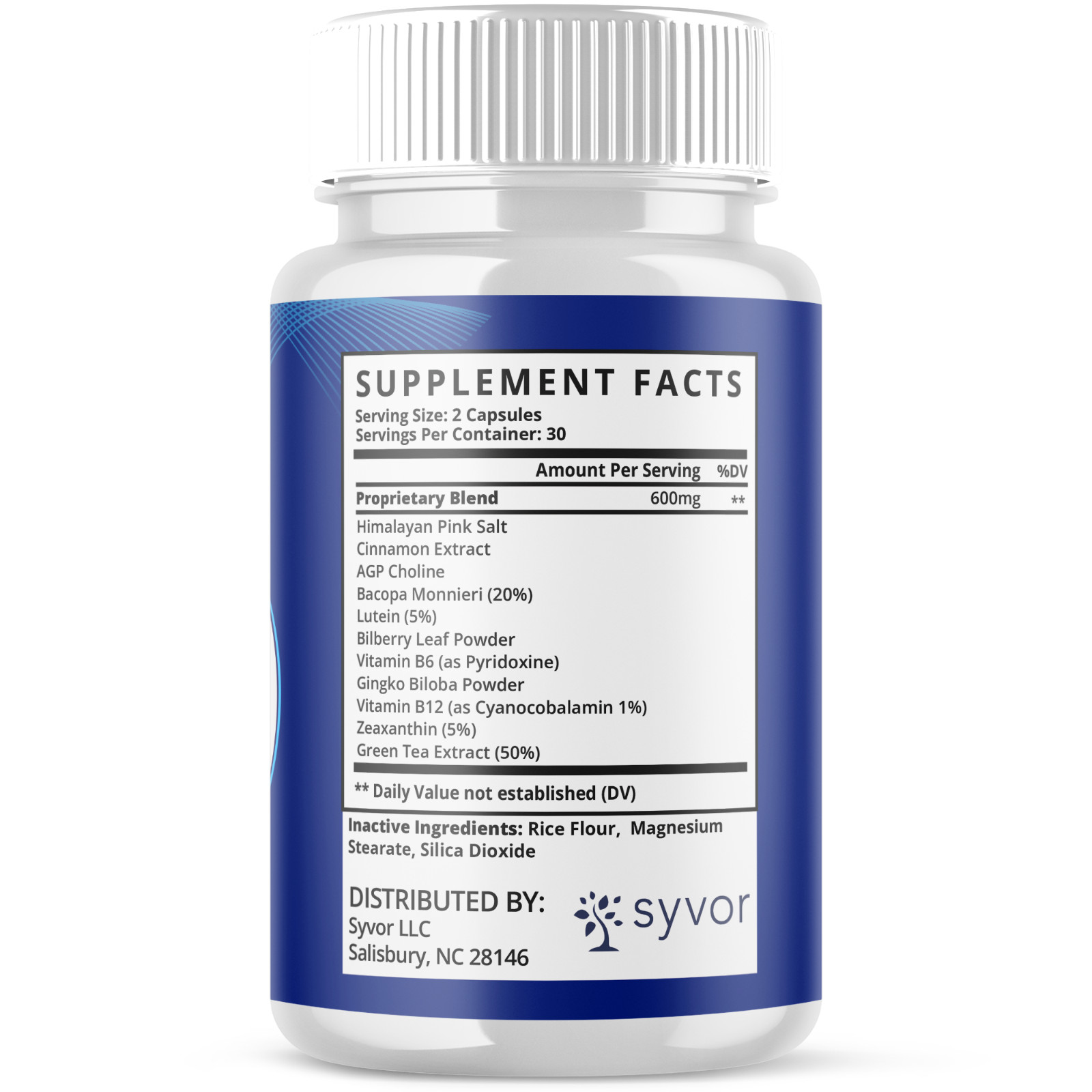 (5 Pack) Nerv Lief 6 Nootropic Formula Natural NervLief6 Supplement 300 Capsules