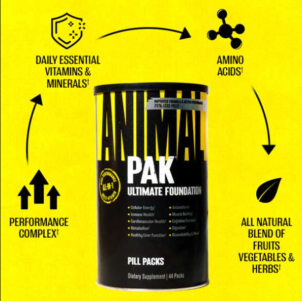 UNIVERSAL NUTRITION ANIMAL PAK Ultimate Foundation Multivitamin for Men 44 Packs