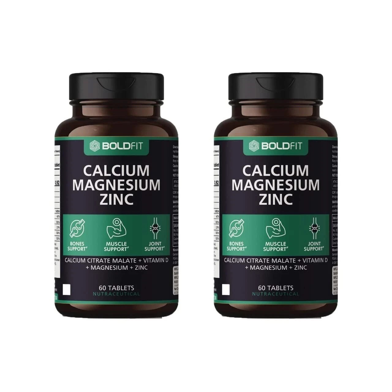 2 X Boldfit Calcium Supplement 1000mg for Women and Men with Magnesium – 60Tabs
