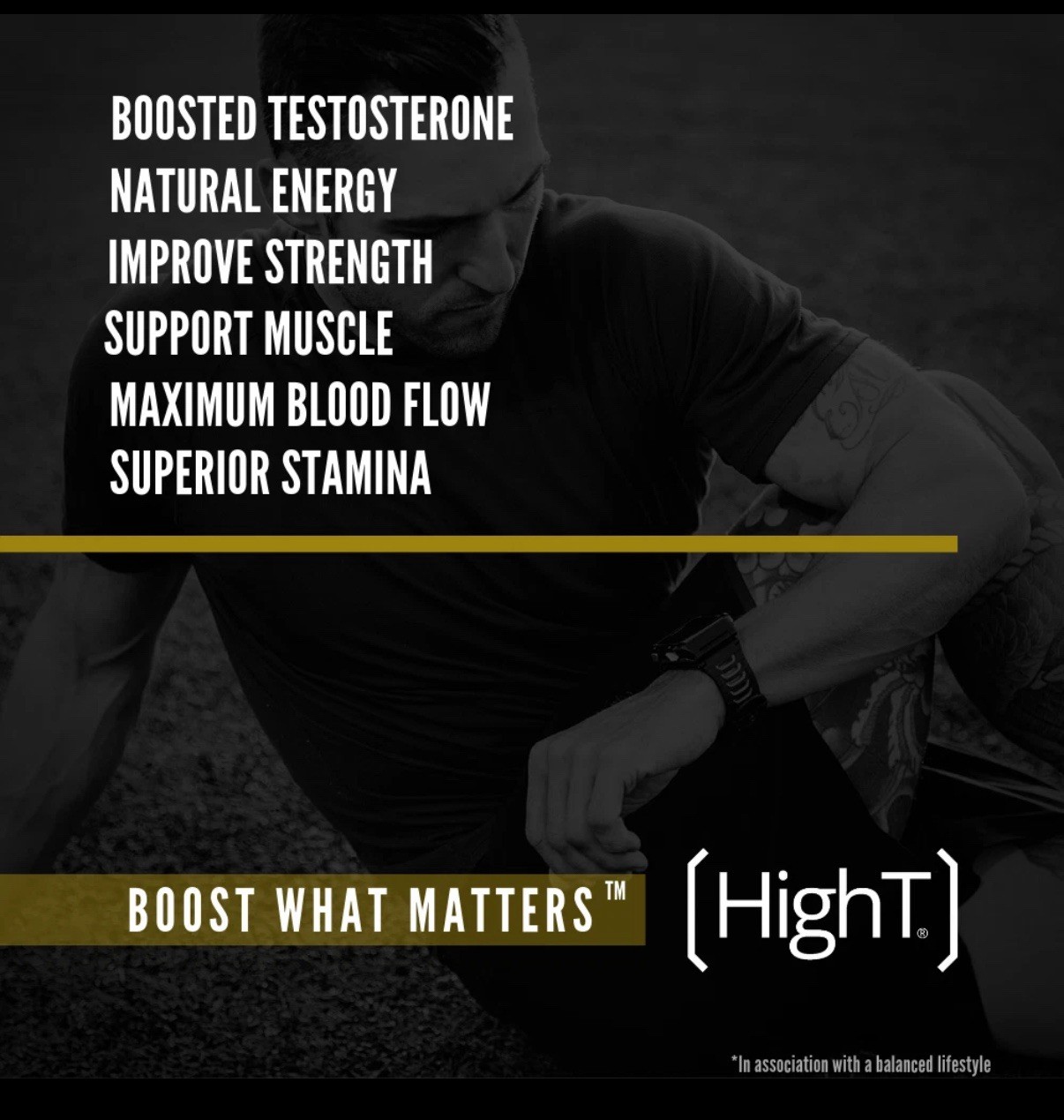 High T Black Caffeine Free – Testosterone Booster- 120 Capsules