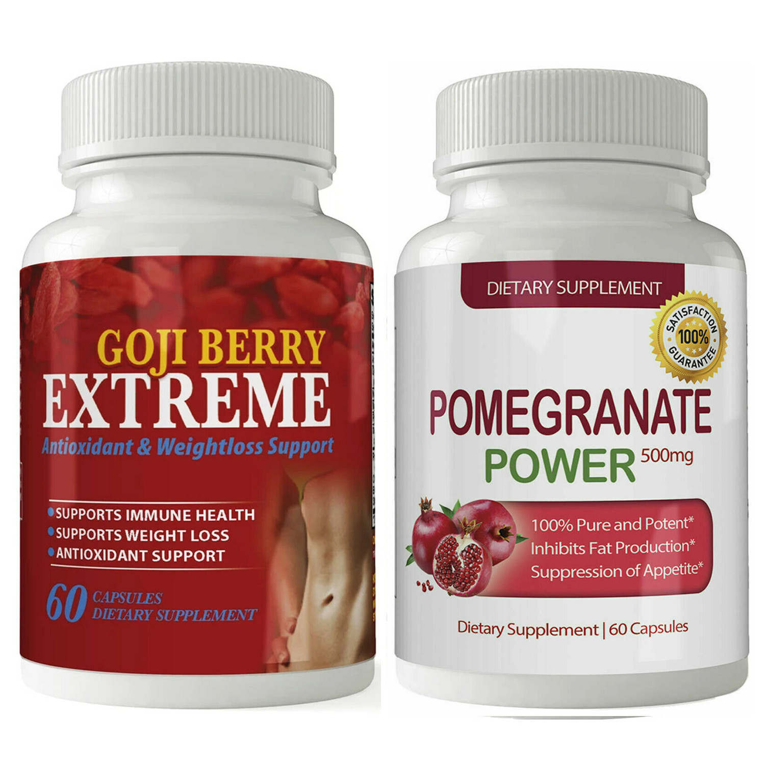 Pomegranate Extract Goji Berry 500mg Immune Support Weight Management Supplement