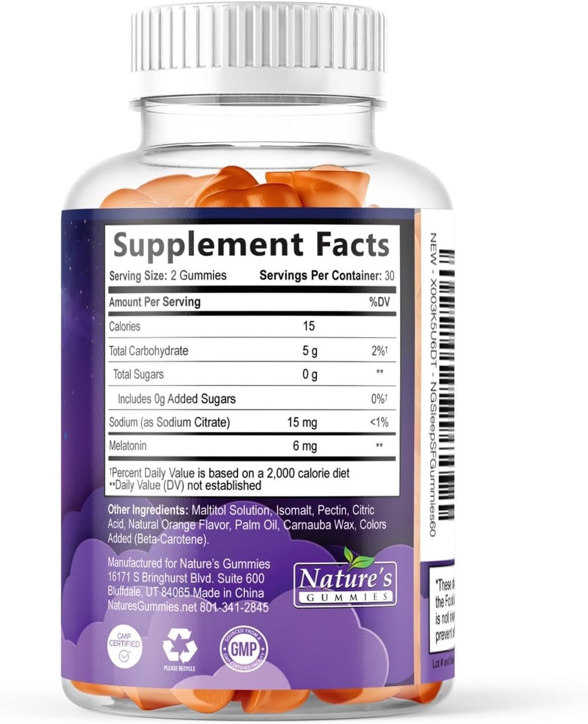 Vitamatic Sugar Free Melatonin 30mg per Gummy – 60 60 Count (Pack of 1)