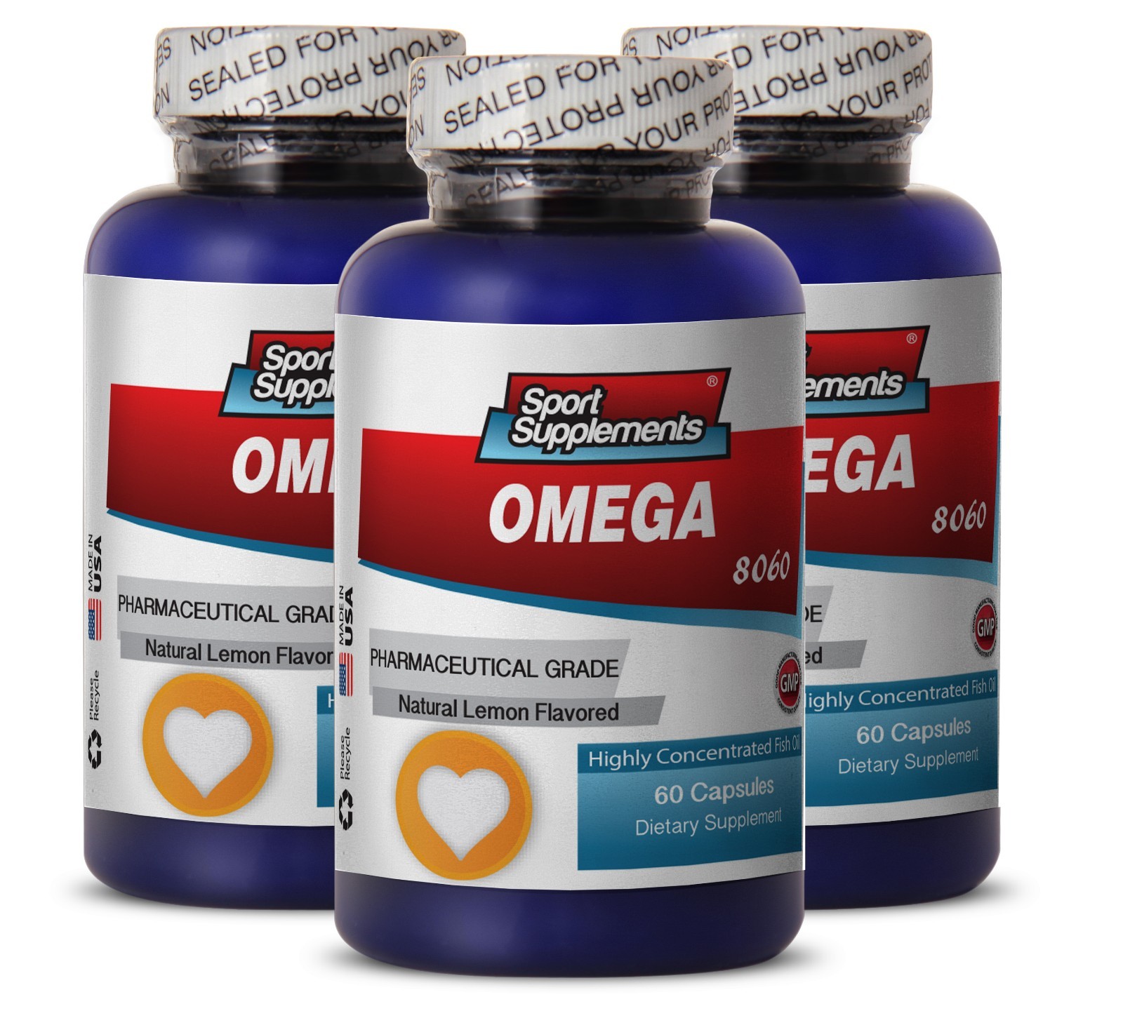 Omega-3 8060 – Concentrated Fish Oil Pharmaceutical Grade Capsules (3 Bottles)