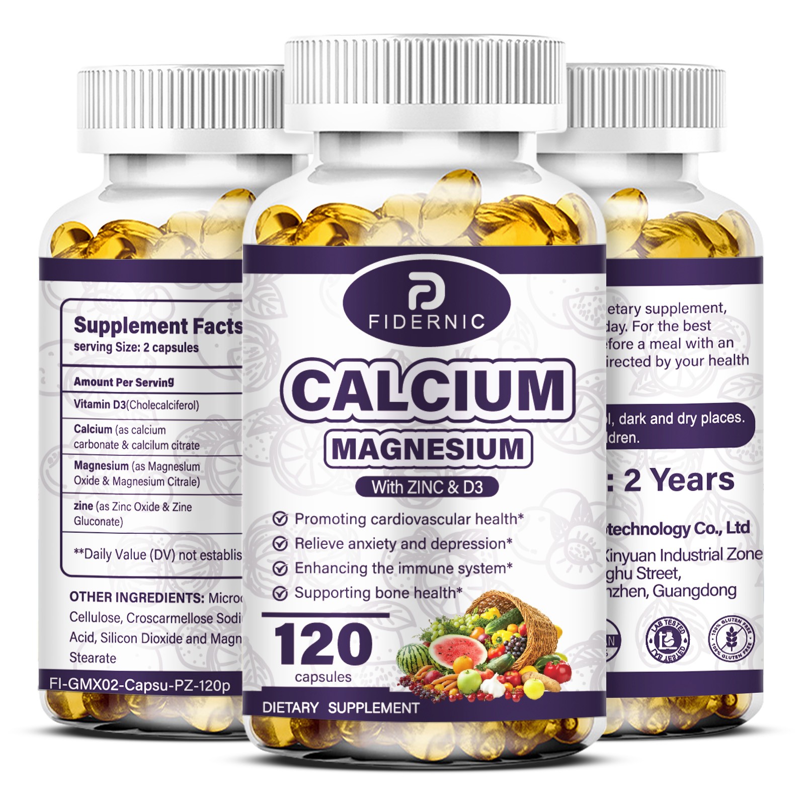 3packs Magnesium Glycinate Capsule Support Stress Relief Sleep Muscles Metaboli