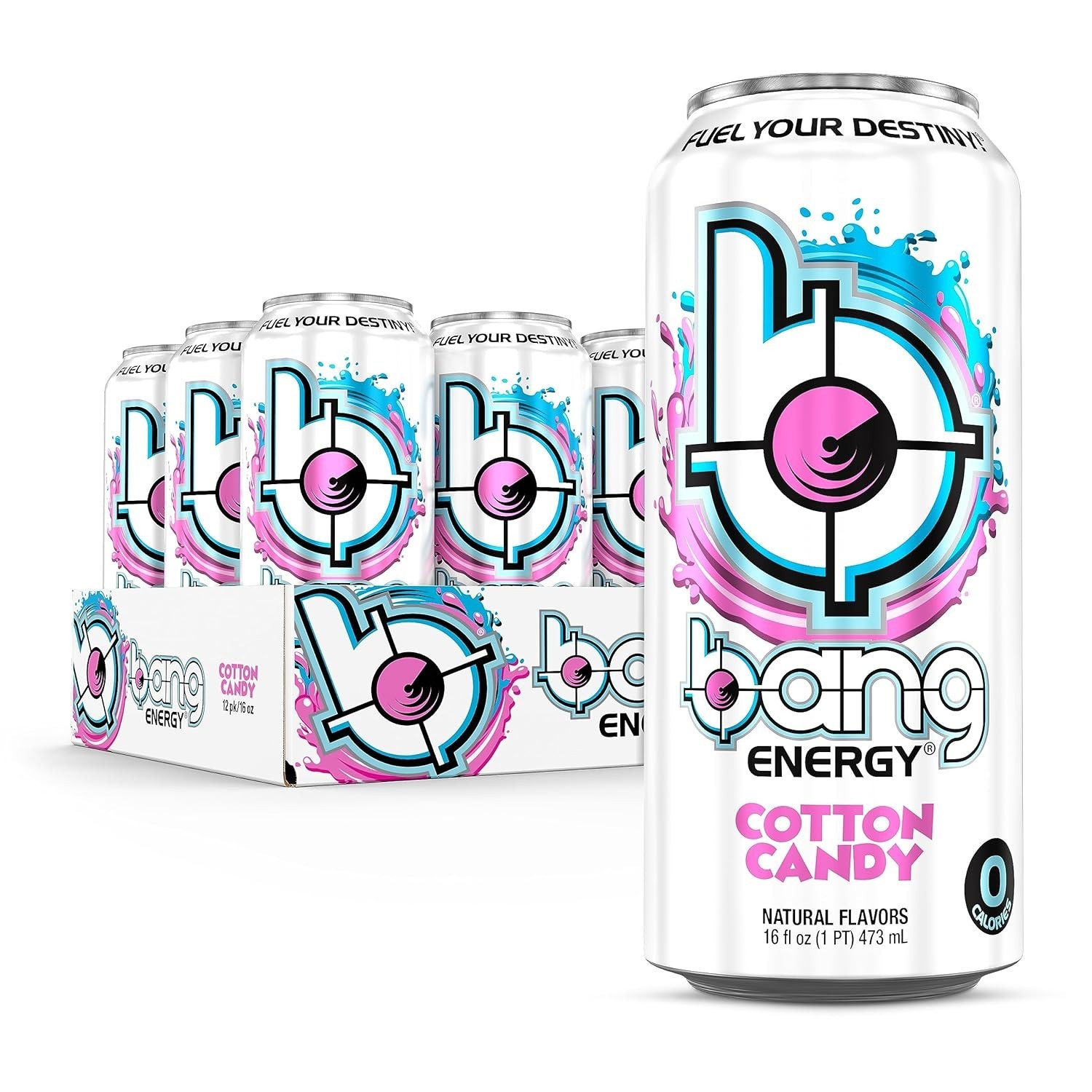 Bang Energy Cotton Candy, Sugar-Free Drink, 16 Ounce (Pack of 12) *