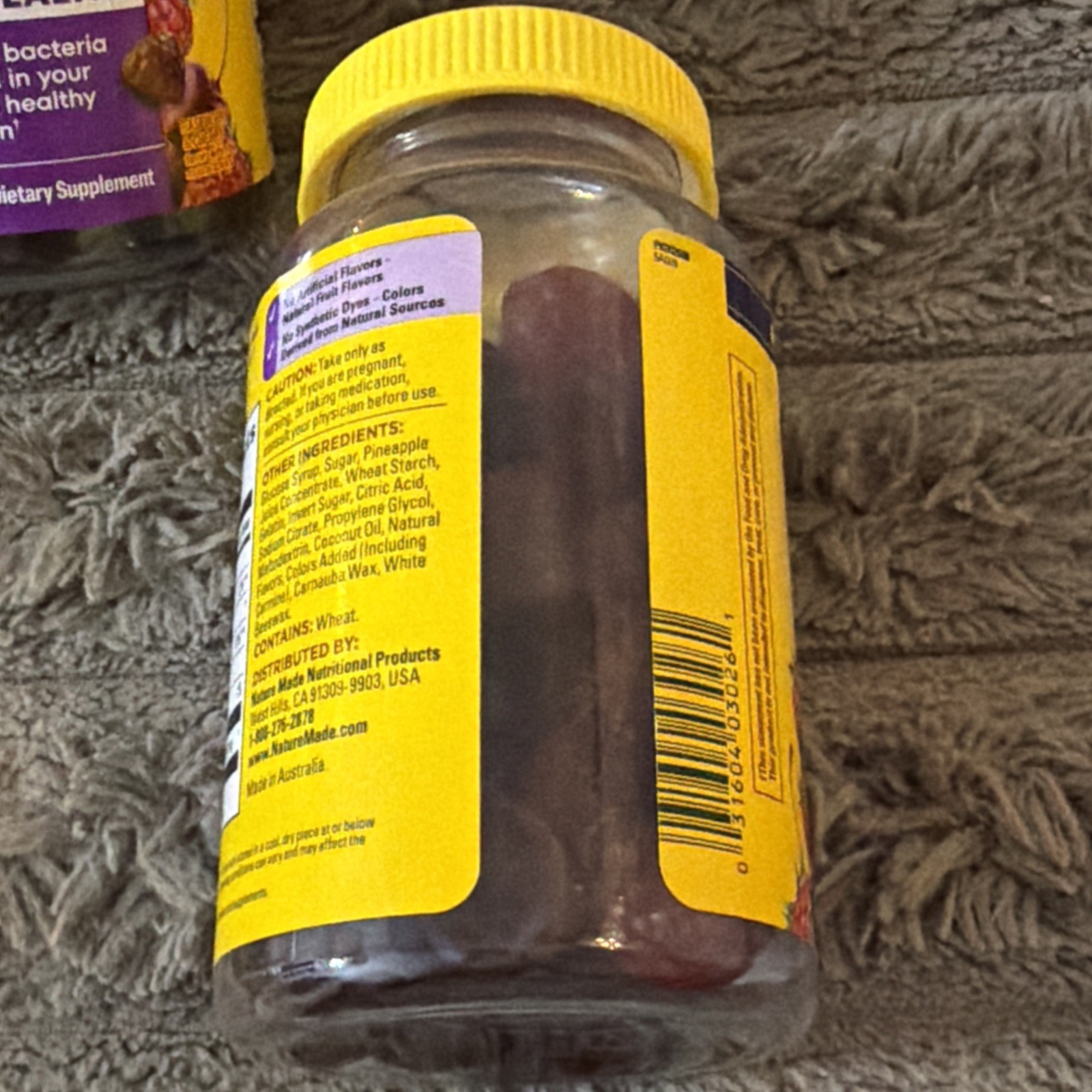 (3) Nature Made Ultra Strength (Raspberry And Cherry) 42 Gummies ~ Probiotics