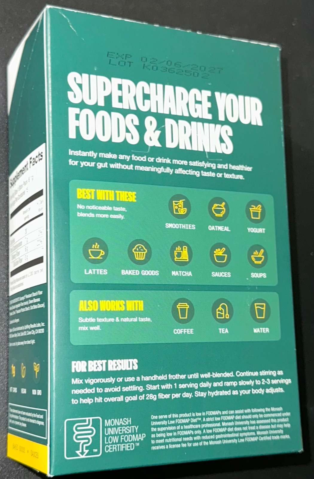 Supergut Gut Health Booster High Fiber Prebiotic Supplement Mix Unflavored-15 Ct