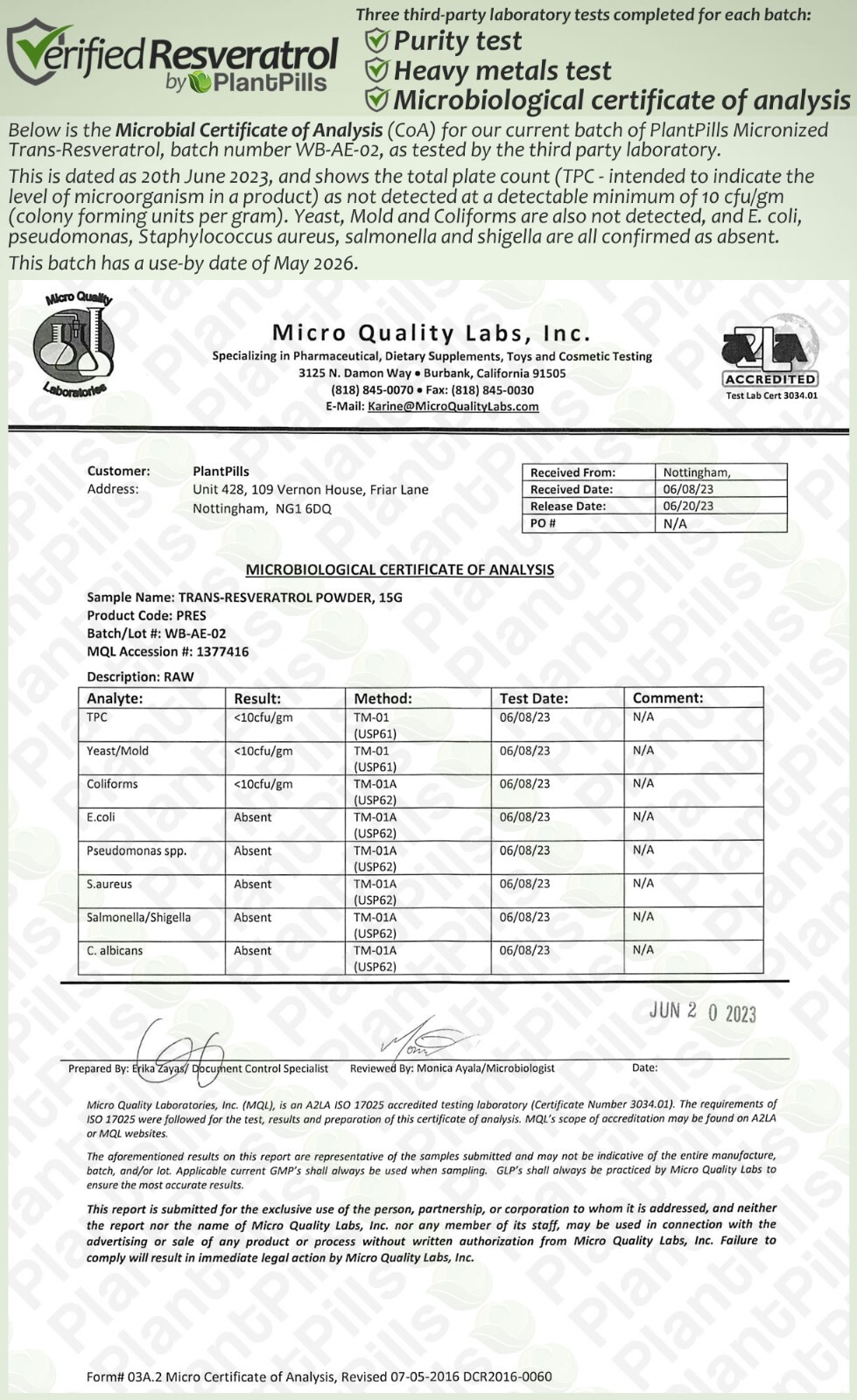 5 grams PlantPills Micronized Trans-Resveratrol Powder >99% Certified Purity