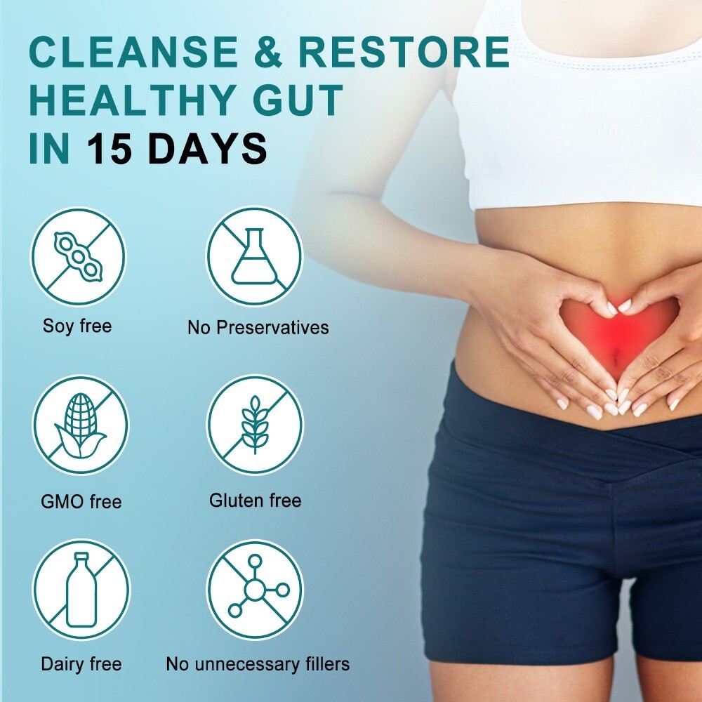 15 Day Cleanse – 30 Capsules – Gut Support Colon Cleansing & Detox