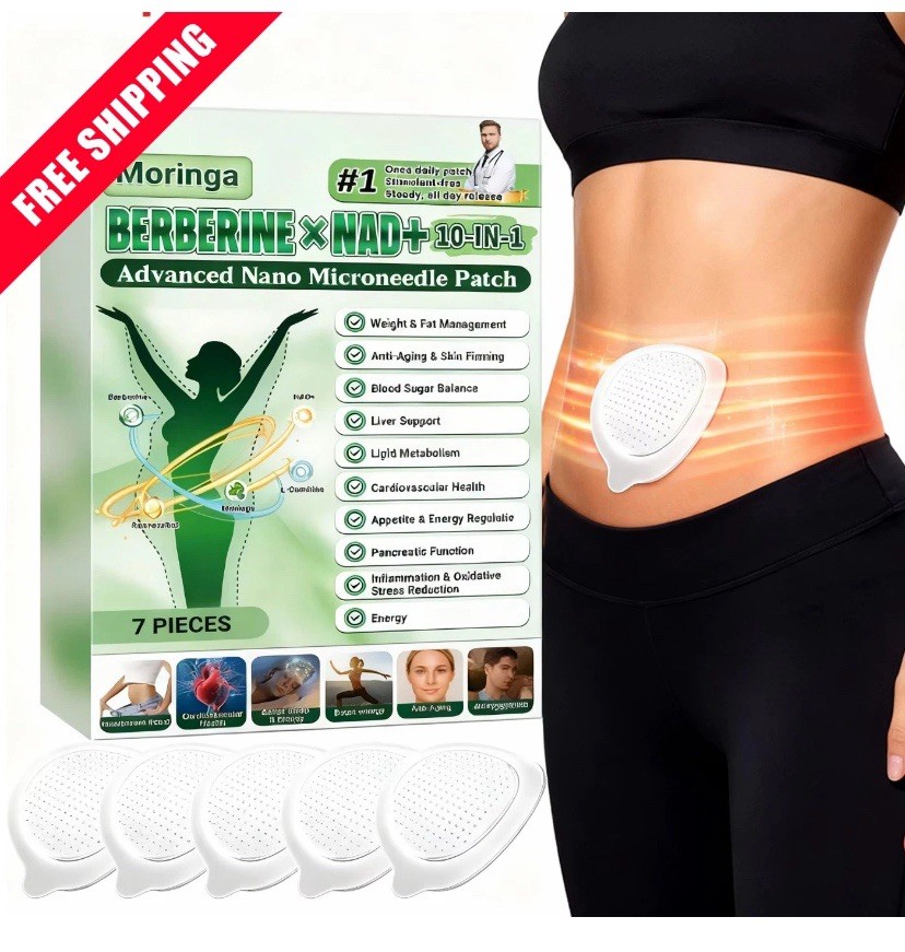 10-in-1 Moringa Berberine Weight Loss Patch Nano Microneedle Slimming 7pcs