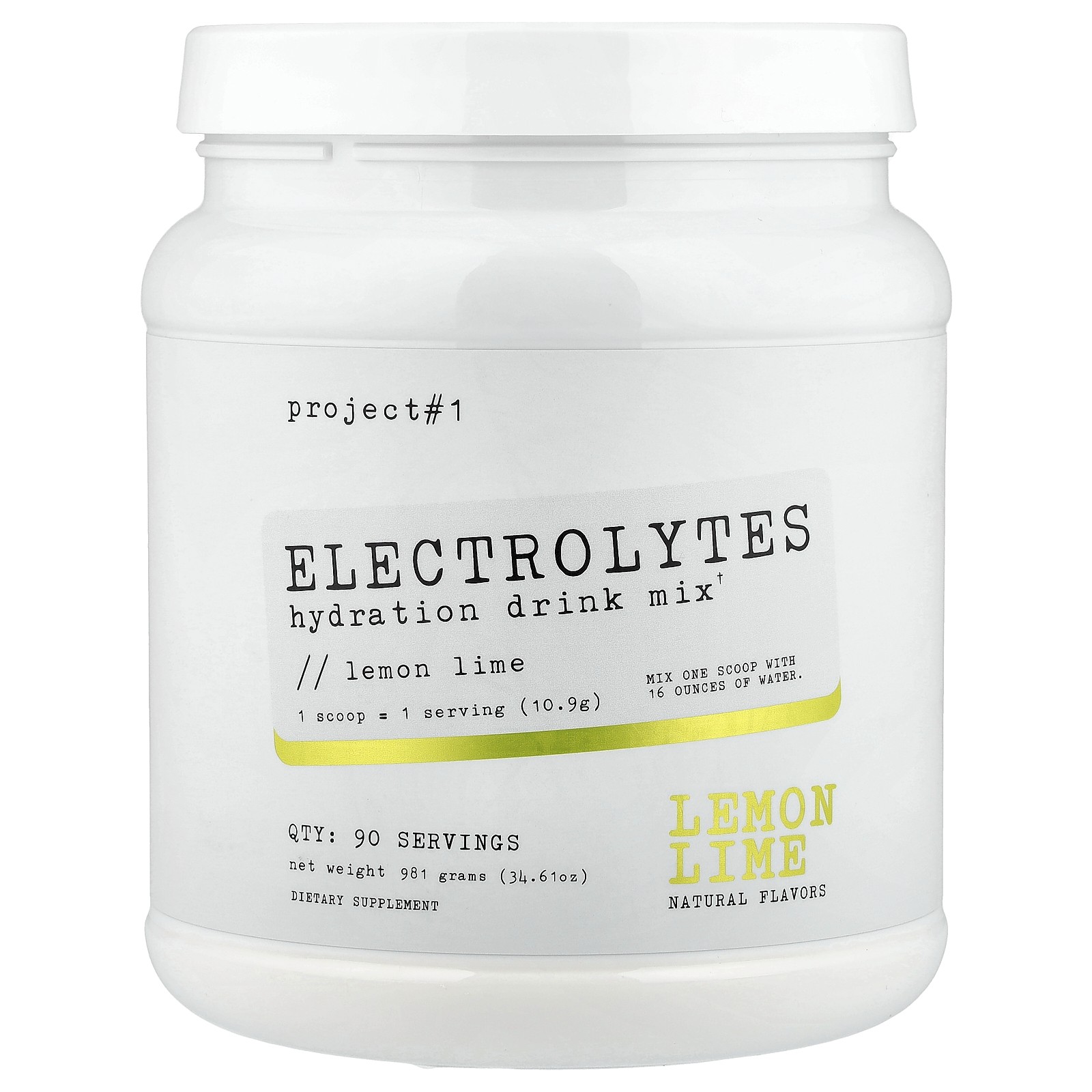 Electrolytes, Hydration Drink Mix, Lemon Lime, 34.61 oz (981 g)